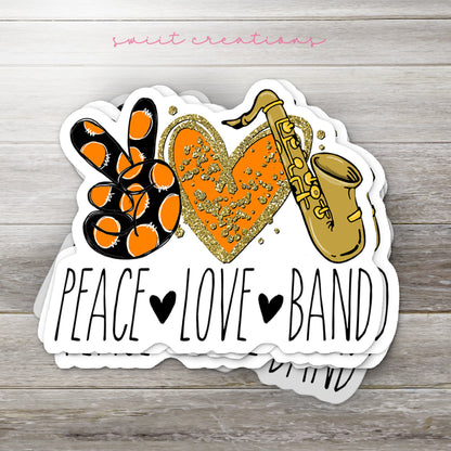 Peace Love Saxophone Sticker SS308 - Swiit Creations