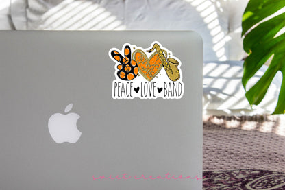 Peace Love Saxophone Sticker SS308 - Swiit Creations