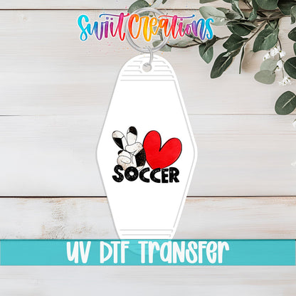 Peace Love Soccer Motel Keychain UV DTF Transfer | Sports Fan Design | MK1550 - Swiit Creations