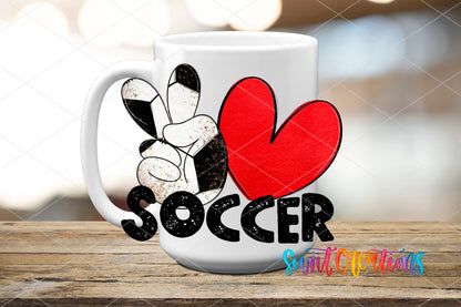 Peace Love Soccer UV DTF Decal | Sports Tumbler Wrap | UV1550 - Swiit Creations