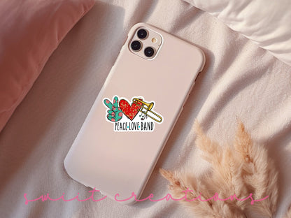 Peace Love Trombone Sticker SS310 - Swiit Creations