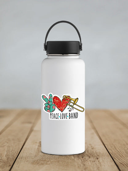 Peace Love Trombone Sticker SS310 - Swiit Creations