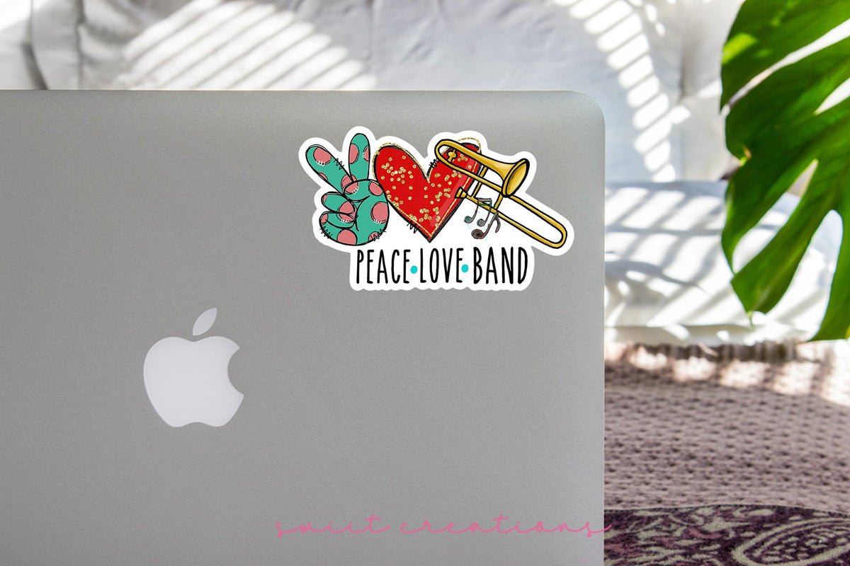 Peace Love Trombone Sticker SS310 - Swiit Creations