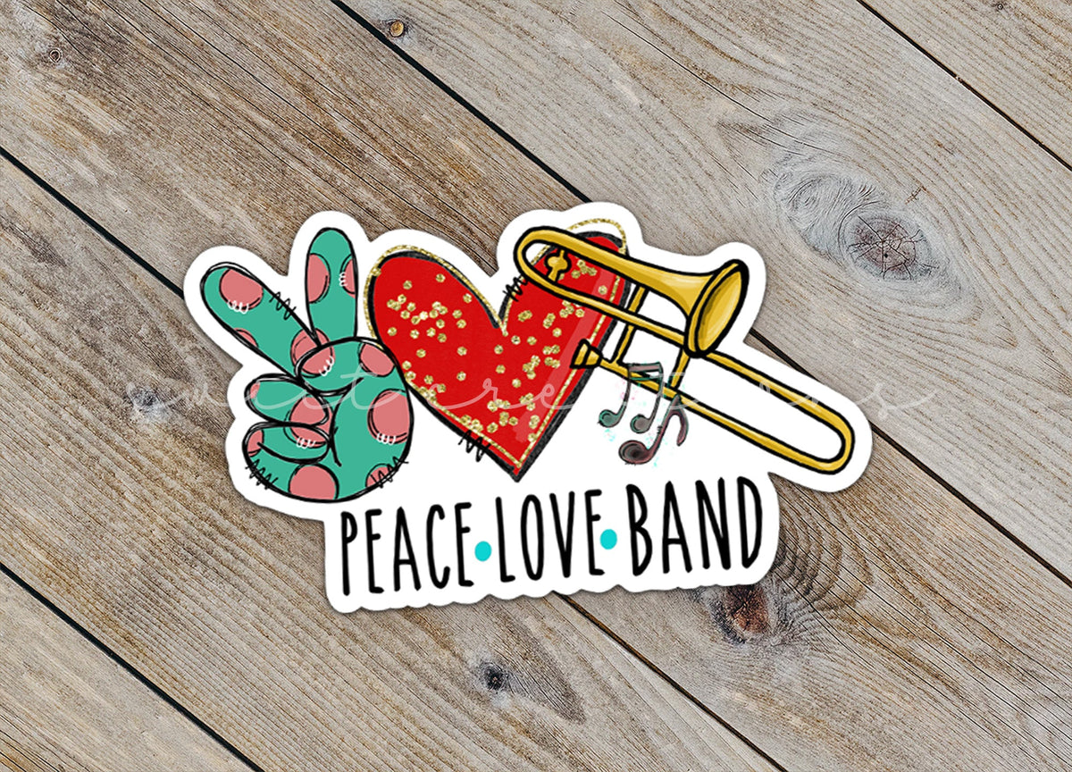 Peace Love Trombone Sticker SS310 - Swiit Creations