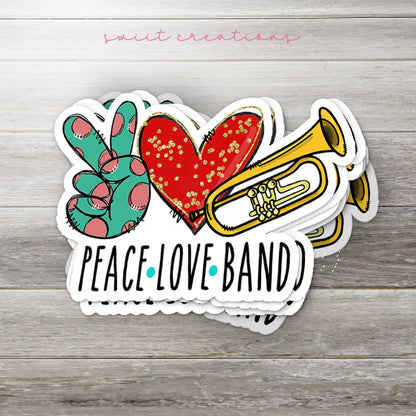 Peace Love Trumpet Sticker SS747 - Swiit Creations
