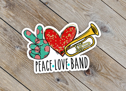 Peace Love Trumpet Sticker SS747 - Swiit Creations