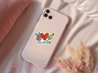 Peace Love Trumpet Sticker SS747 - Swiit Creations