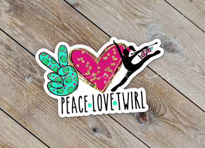 Peace Love Twirl Sticker SS312 - Swiit Creations