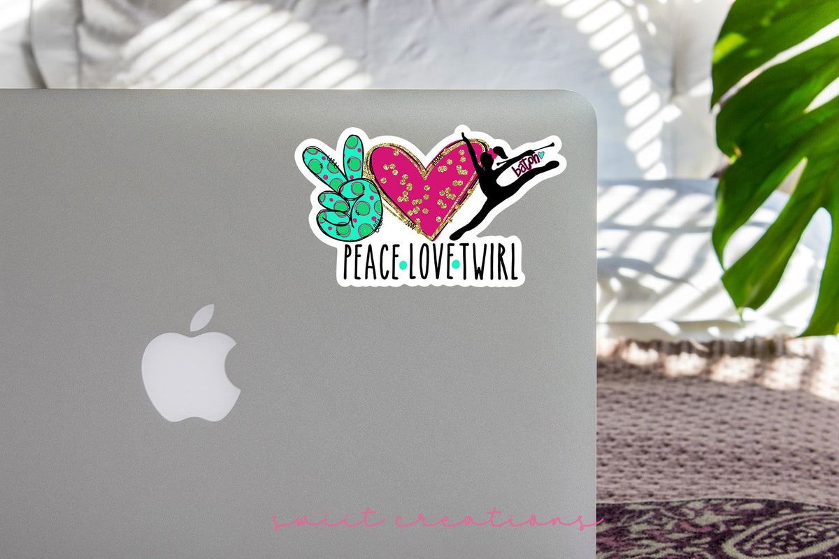 Peace Love Twirl Sticker SS312 - Swiit Creations
