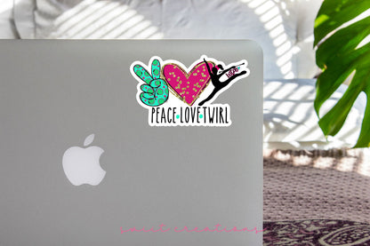 Peace Love Twirl Sticker SS312 - Swiit Creations