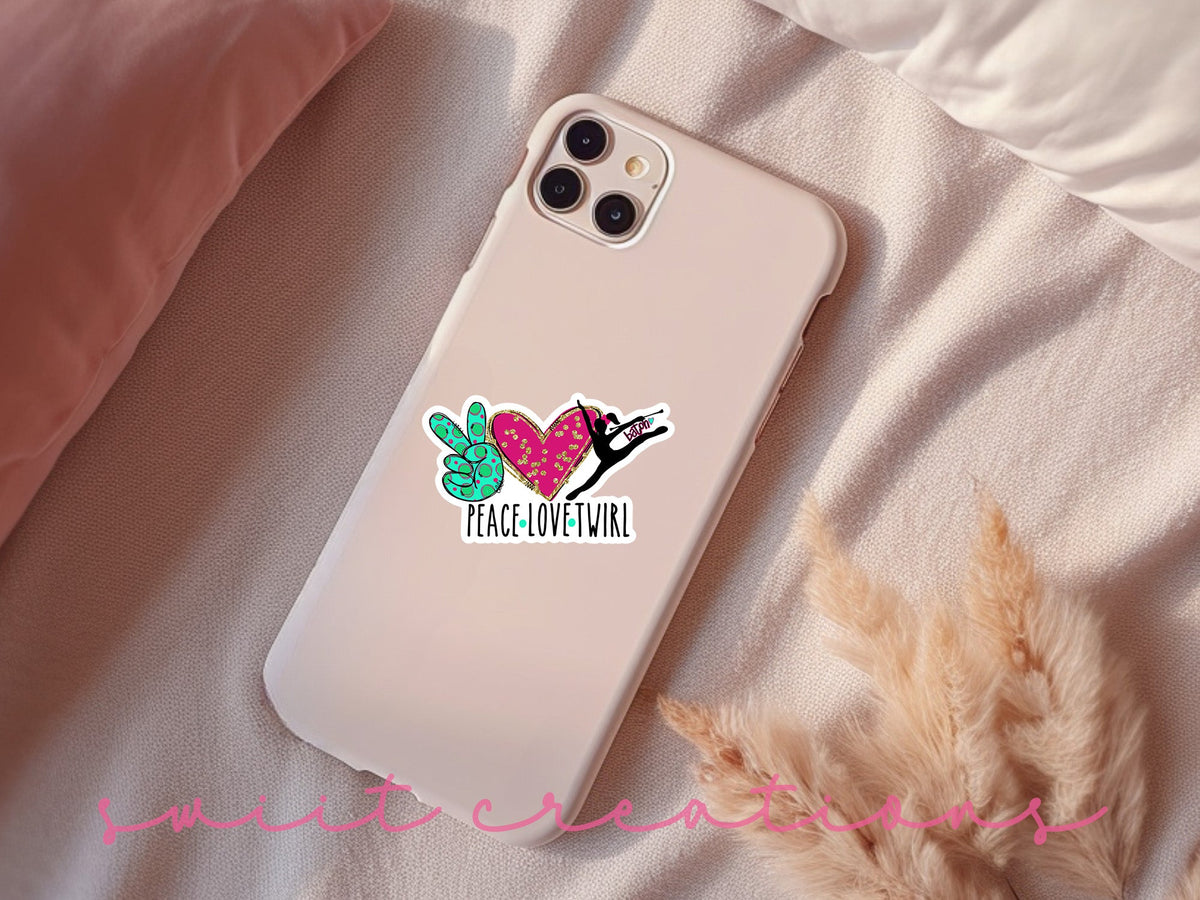 Peace Love Twirl Sticker SS312 - Swiit Creations