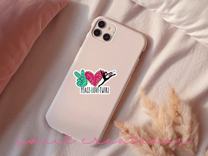 Peace Love Twirl Sticker SS312 - Swiit Creations