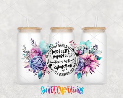 Perfectly Imperfect UV DTF Transfer Tumbler Wrap | Floral Self Love | DTF205 - Swiit Creations