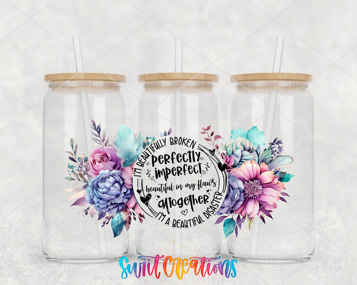 Perfectly Imperfect UV DTF Transfer Tumbler Wrap | Floral Self Love | DTF205 - Swiit Creations