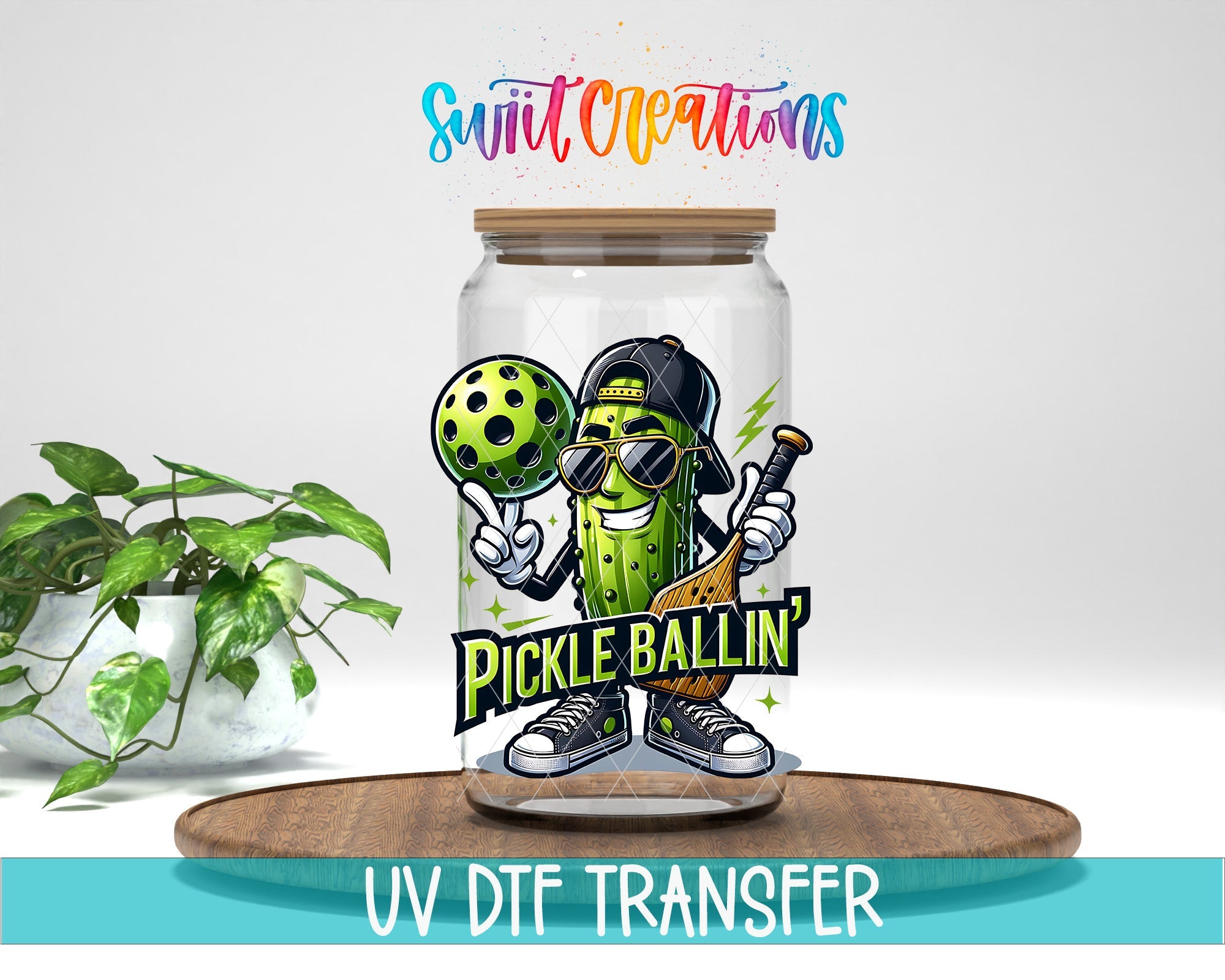 Pickle Ballin Funny Pickleball UV DTF Tumbler Transfer Decal | UV2070 - Swiit Creations