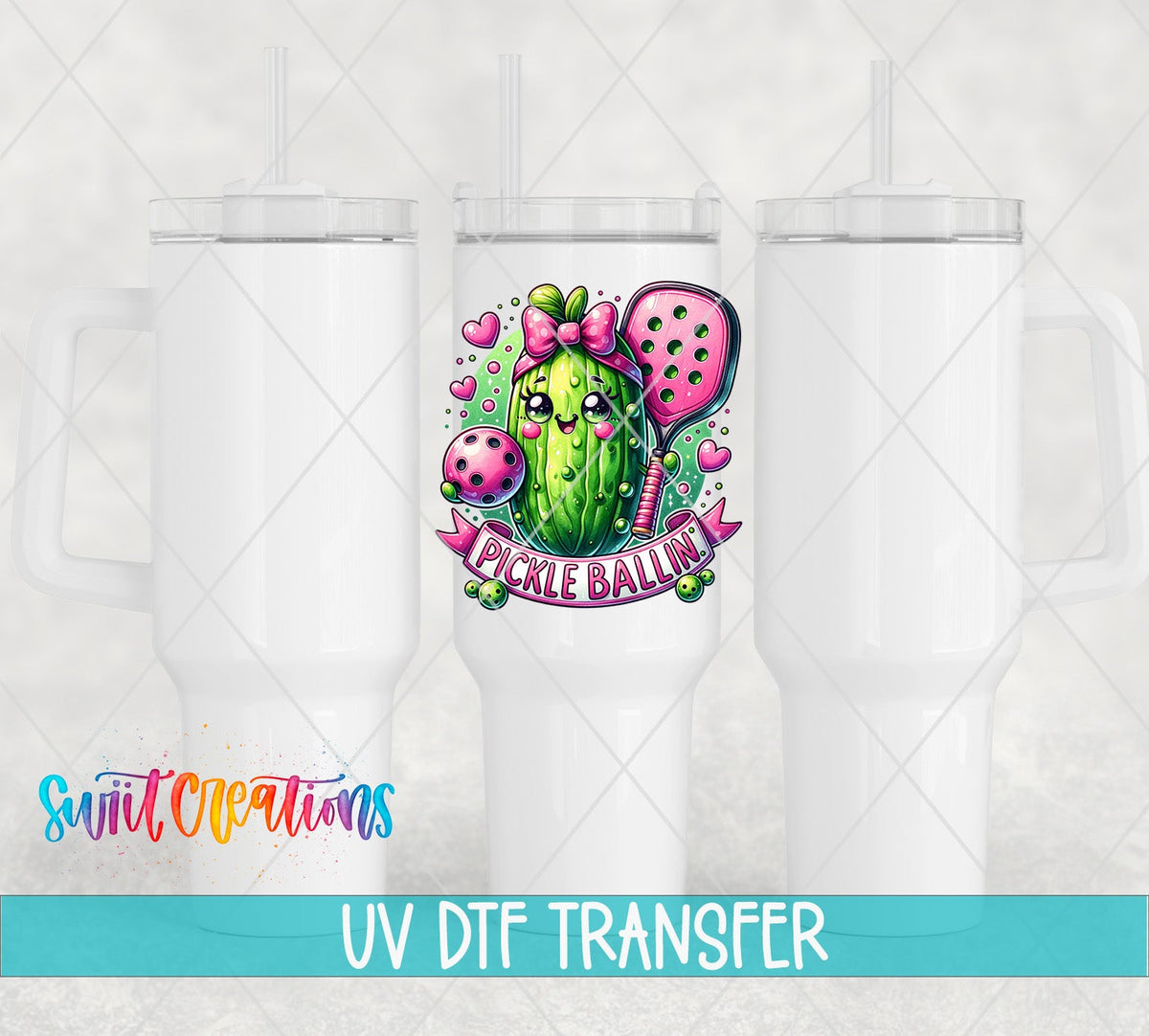 Pickle Ballin’ UV DTF Decal | Cute Pickleball Sports Wrap | UV1535 - Swiit Creations