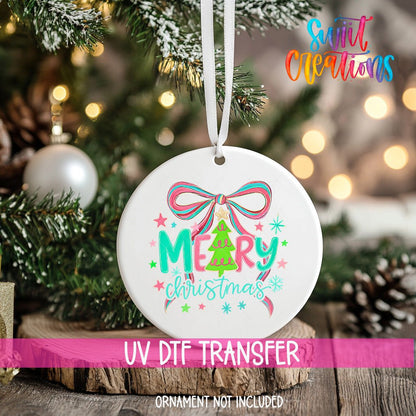 Ping and Green Merry Christmas UV DTF Ornament Transfer | O-1580 - Swiit Creations