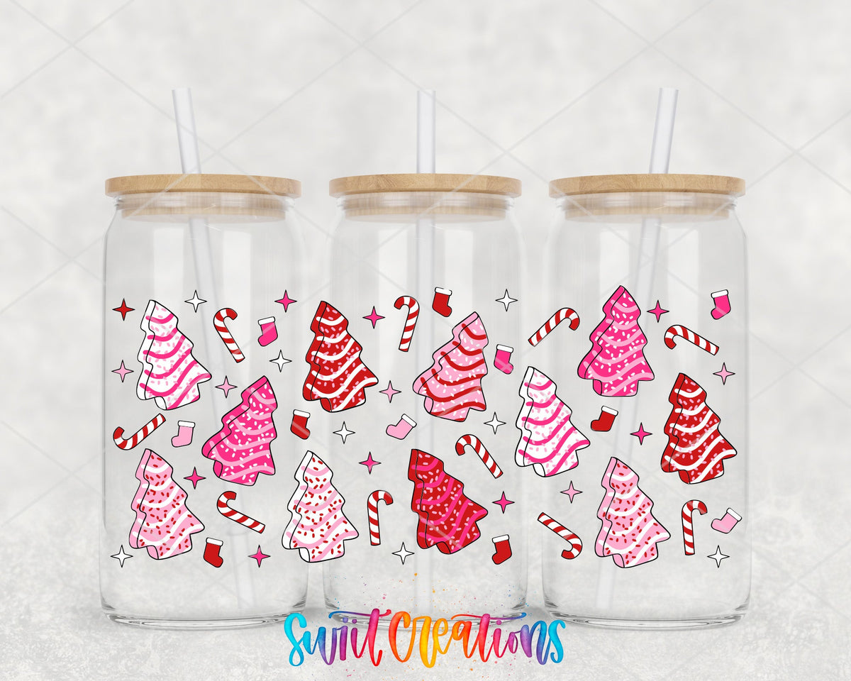 Pink Christmas Tree Cakes UV DTF Transfer Tumbler Wrap | DTF234 - Swiit Creations