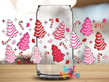 Pink Christmas Tree Cakes UV DTF Transfer Tumbler Wrap | DTF234 - Swiit Creations