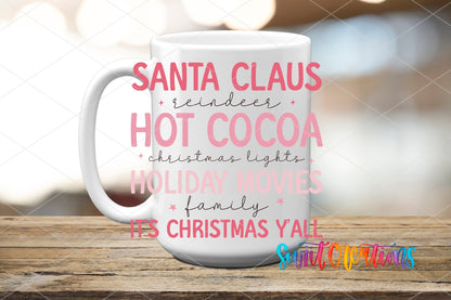 Pink Cozy Hot Cocoa Christmas UV DTF Cup Decal | UV1097 - Swiit Creations