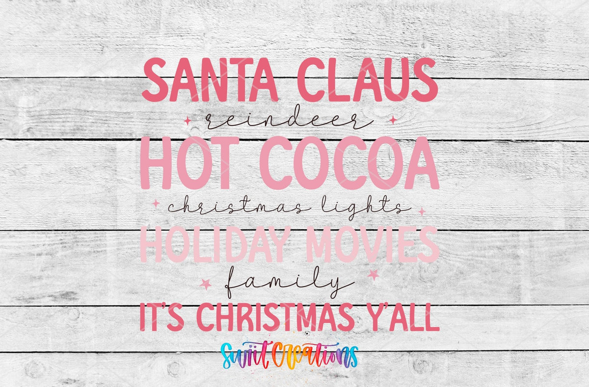 Pink Cozy Hot Cocoa Christmas UV DTF Cup Decal | UV1097 - Swiit Creations