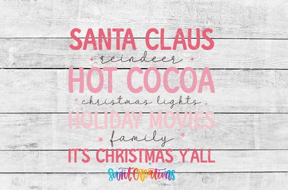 Pink Cozy Hot Cocoa Christmas UV DTF Cup Decal | UV1097 - Swiit Creations