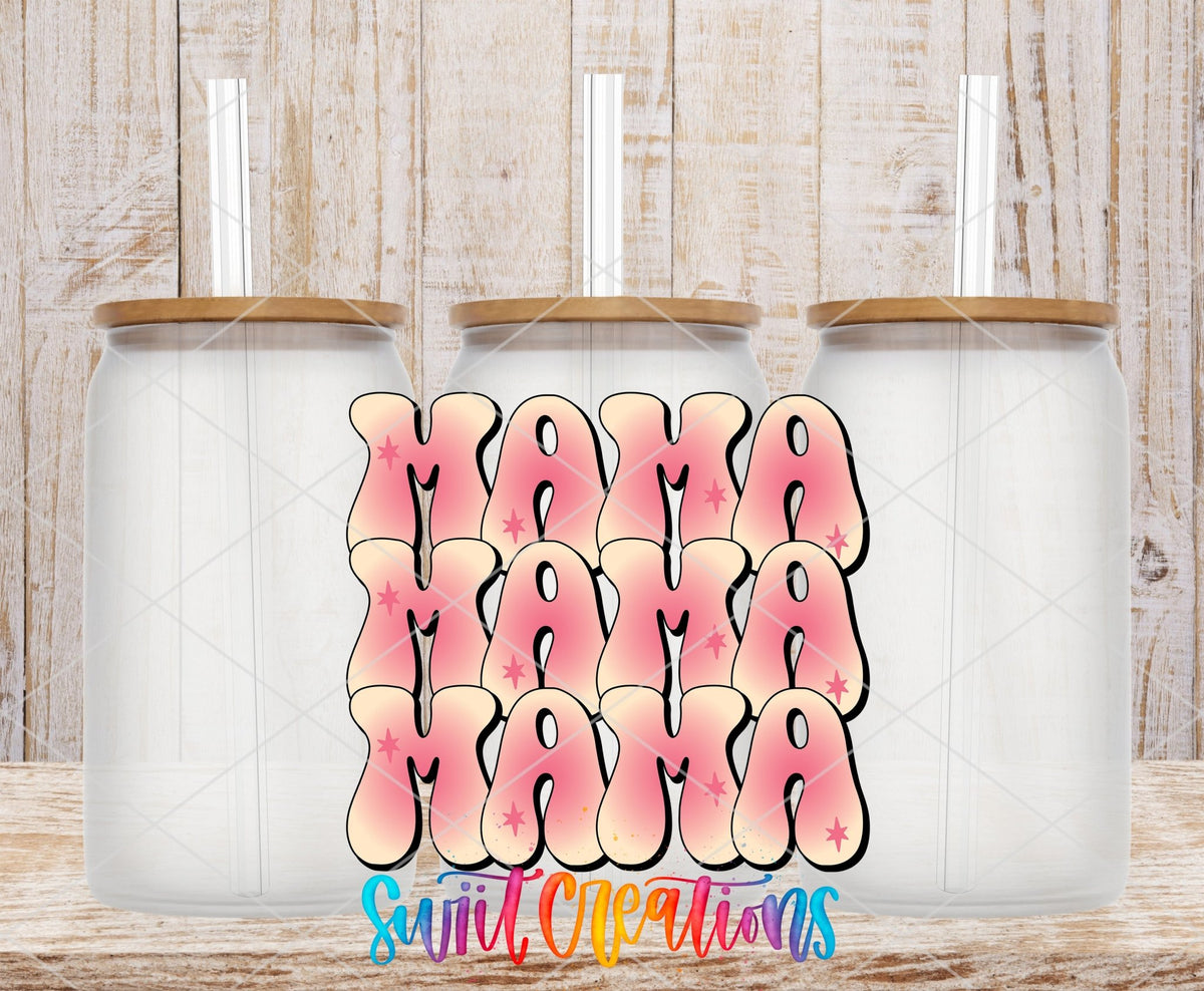 Pink Mama Retro Pink UV DTF Cup Decal | UV891 - Swiit Creations