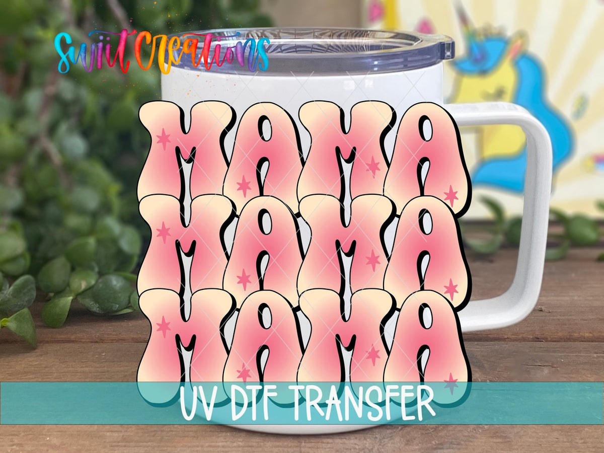 Pink Mama Retro Pink UV DTF Cup Decal | UV891 - Swiit Creations