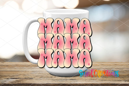 Pink Mama Retro Pink UV DTF Cup Decal | UV891 - Swiit Creations