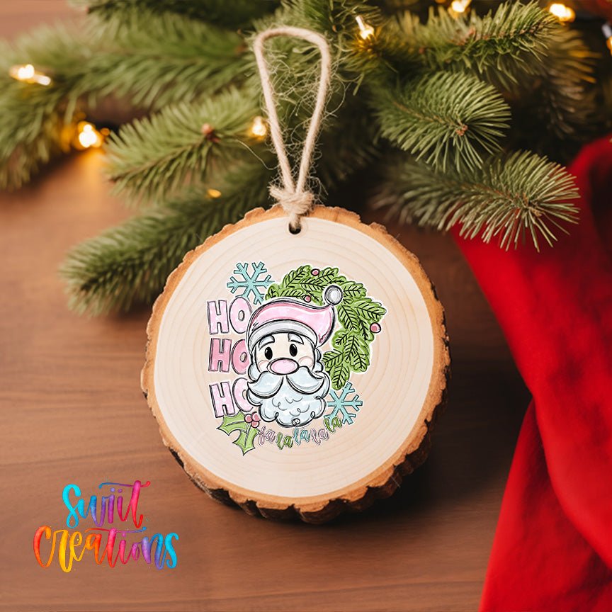 Pink Santa UV DTF Ornament Transfer | O-1734 - Swiit Creations