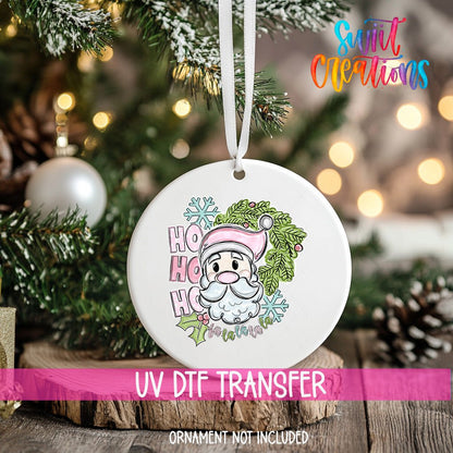 Pink Santa UV DTF Ornament Transfer | O-1734 - Swiit Creations