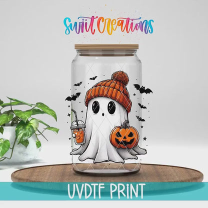 Ghostie Pumpkin Drink Halloween UV DTF Cup Decal | UV1579