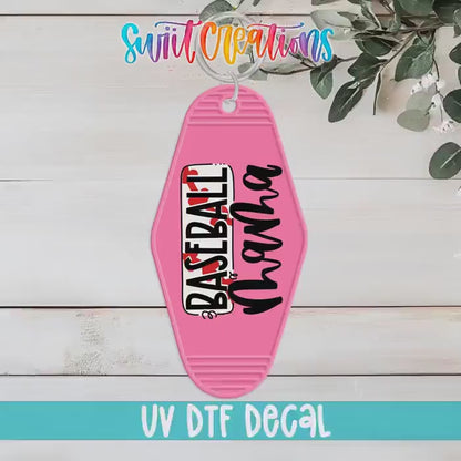 Baseball Mama Motel Keychain UV DTF Transfer | Sports Mom Design | MK582