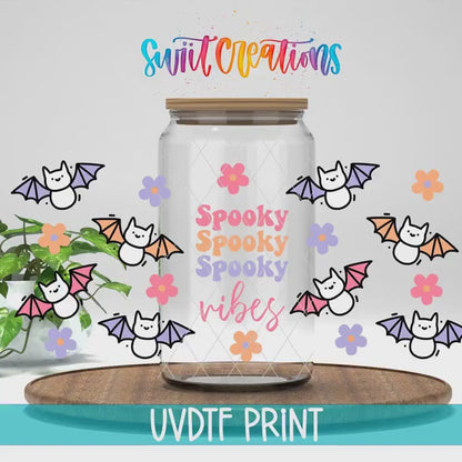 Spooky Vibes Cute Bats UV DTF Transfer Tumbler Wrap | DTF124
