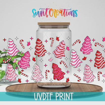 Pink Christmas Tree Cakes UV DTF Transfer Tumbler Wrap | DTF234