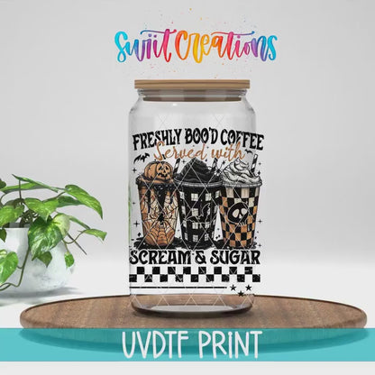 Freshly Bood Coffee Halloween UV DTF Cup Decal | UV1598