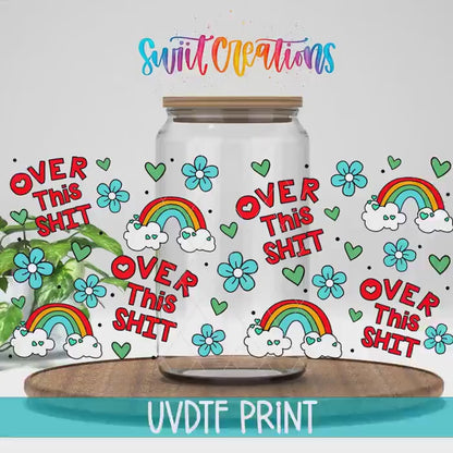 Floral Sassy Rainbow Over This UV DTF Transfer Tumbler Wrap | DTF332