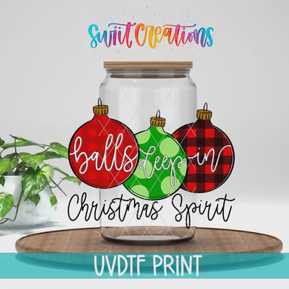 Balls Deep In Christmas Spirit Funny Ornament UV DTF Cup Decal | UV1546