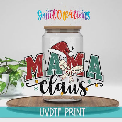 Mama Claus Christmas UV DTF Cup Decal | UV1336