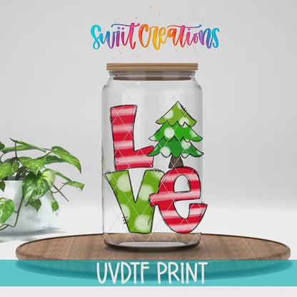 Love Christmas Tree Winter UV DTF Cup Decal | UV016