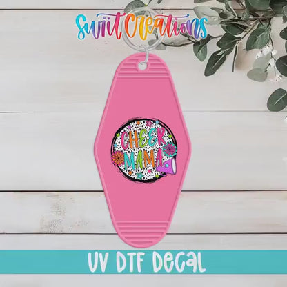 Cheer Mama Motel Keychain UV DTF Transfer | Pom Pom Sports Mom Design | MK1031