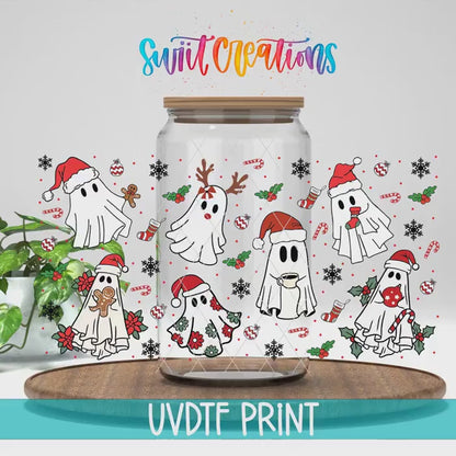 Christmas Ghosts Santa Hat UV DTF Transfer Tumbler Wrap | DTF200