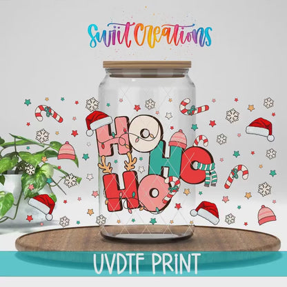 Santa Hats and Candy Canes Christmas UV DTF Transfer Tumbler Wrap | DTF098