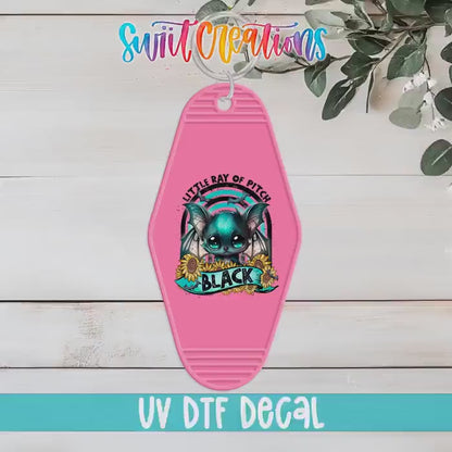 Little Ray Of Pitch Black Motel Keychain UV DTF Transfer | Cute Gothic Bat | MK1697