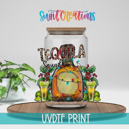 Tequila Squad Christmas UV DTF Cup Decal | UV1305