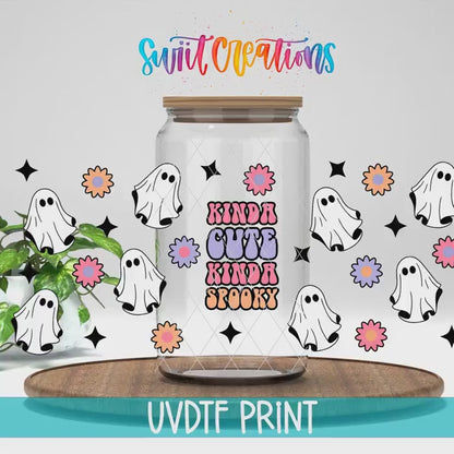 Kinda Cute Kinda Spooky Ghost UV DTF Transfer Tumbler Wrap | DTF125