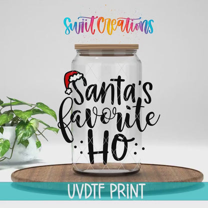 Santa’s Favorite Ho Christmas UV DTF Cup Decal | UV1146