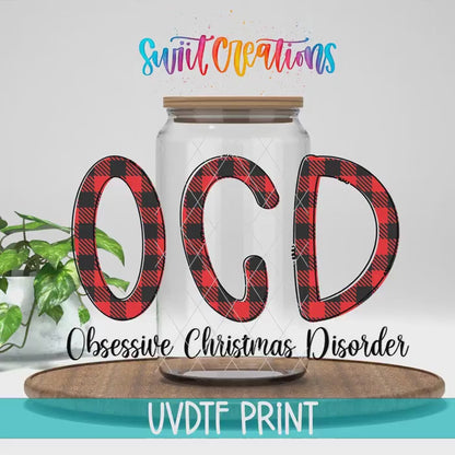 OCD Obsessive Christmas Disorder UV DTF Cup Decal | UV1694