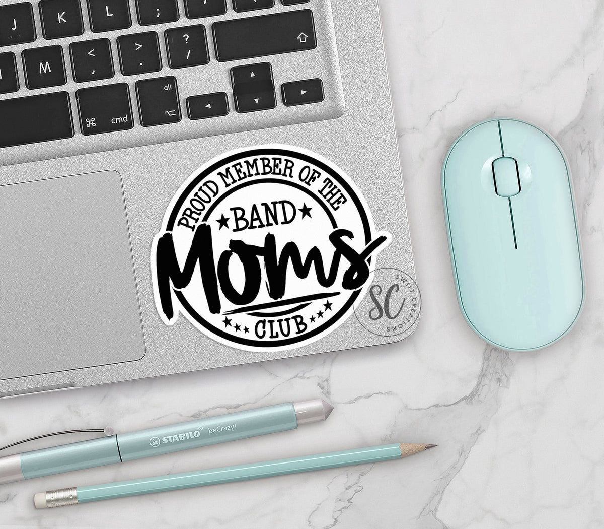 Proud Member of Band Moms Club Sticker SS307 - Swiit Creations