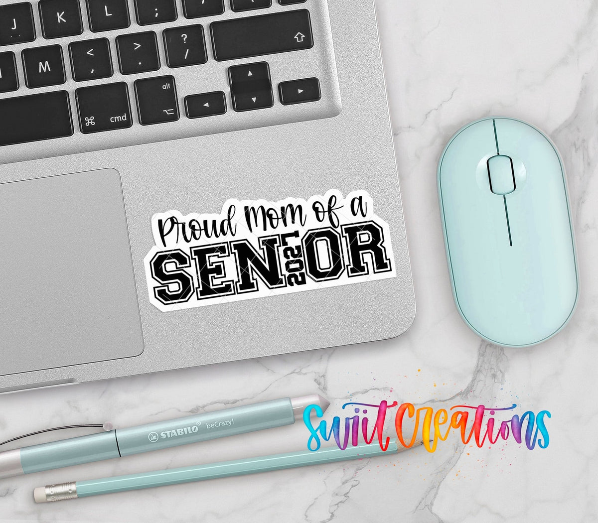 Proud Mom of a 2027 Senior Waterproof Vinyl Sticker | SS1744 - Swiit Creations